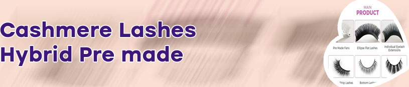 Hybrid lashes with premade fans