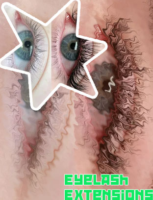 Wispy hybrid cat eyelash extensions